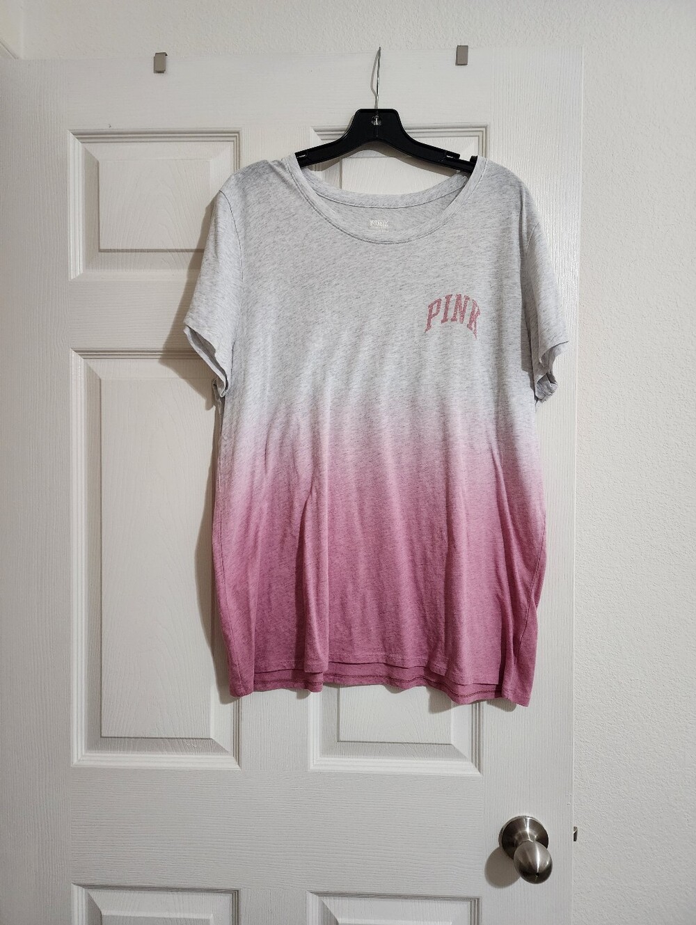 PINK Victoria's Secret Gray-to-Pink Ombre Short Sleeve Tee Size XXL NWOT